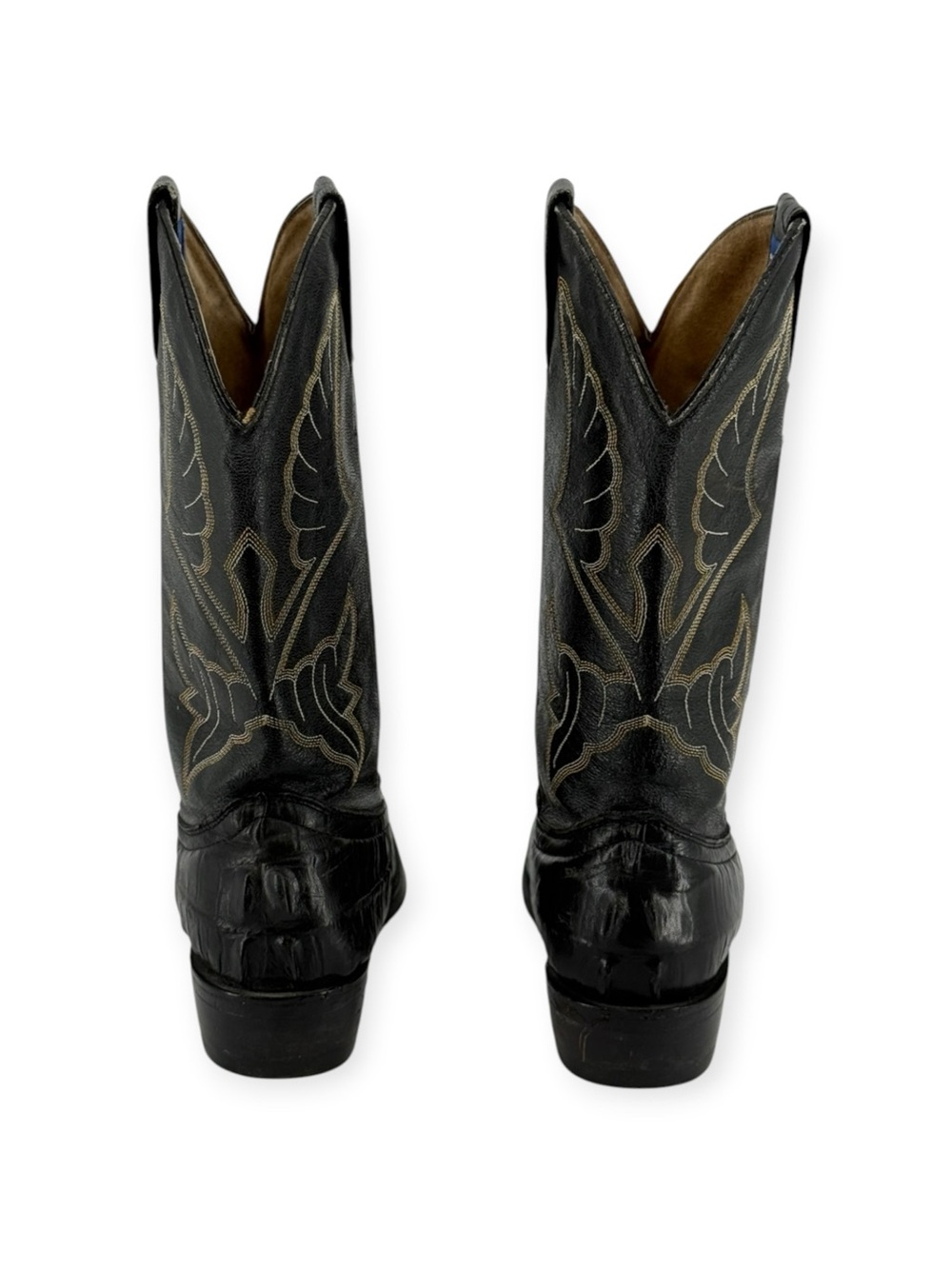 Grillos Black Western Cowboy Alligator Boots - Picture 5 of 7